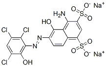 4-Amino-5-hydroxy-6-[(2,3,5-trichloro-6-hydroxyphenyl)azo]-1,3-naphthalenedisulfonic acid disodium salt Structure