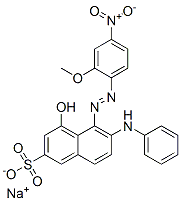 sodium 4-hydroxy-5-[(2-methoxy-4-nitrophenyl)azo]-6-(phenylamino)naphthalene-2-sulphonate  구조식 이미지