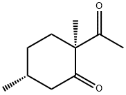 Cyclohexanone, 2-acetyl-2,5-dimethyl-, (2S,5R)- (9CI) Structure