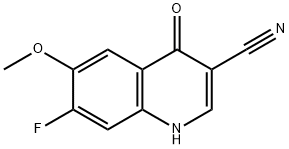 7-FLUORO-6-METHOXY-4-OXO-1,4-DIHYDROQUINOLINE-3-CARBONITRILE 구조식 이미지