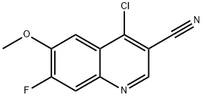 4-CHLORO-7-FLUORO-6-METHOXY-QUINOLINE-3-CARBONITRILE 구조식 이미지