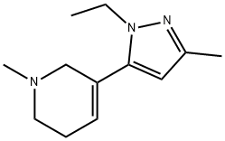 Pyridine, 3-(1-ethyl-3-methyl-1H-pyrazol-5-yl)-1,2,5,6-tetrahydro-1-methyl- (9CI) Structure