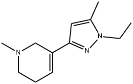 Pyridine, 3-(1-ethyl-5-methyl-1H-pyrazol-3-yl)-1,2,5,6-tetrahydro-1-methyl- (9CI) 구조식 이미지