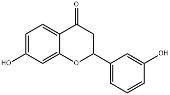 2,3-Dihydro-7-hydroxy-2-(3-hydroxyphenyl)-4H-1-benzopyran-4-one 구조식 이미지