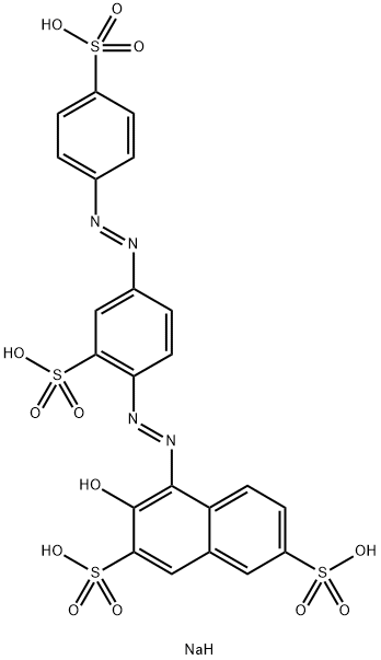 3-하이드록시-4-((2-설포-4-((4-설포페닐)아조)페닐)아조N-2,7-나프탈렌디술폰산 테트라나트륨 구조식 이미지
