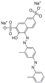 disodium 3-hydroxy-4-[[2-methyl-4-[(o-tolyl)azo]phenyl]azo]naphthalene-2,7-disulphonate 구조식 이미지