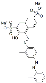 disodium 3-hydroxy-4-[[2-methyl-4-[(o-tolyl)azo]phenyl]azo]naphthalene-2,7-disulphonate Structure