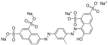 7-Hydroxy-8-[[2-methyl-4-[[6,8-bis(sodiosulfo)-2-naphthalenyl]azo]phenyl]azo]naphthalene-1,3-disulfonic acid disodium salt 구조식 이미지