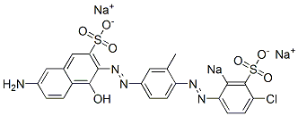 7-Amino-3-[[4-[(4-chloro-2-sodiosulfophenyl)azo]-3-methylphenyl]azo]-4-hydroxynaphthalene-2-sulfonic acid sodium salt 구조식 이미지