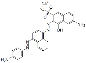 6-Amino-3-[[4-[(4-aminophenyl)azo]-1-naphthalenyl]azo]-4-hydroxynaphthalene-2-sulfonic acid sodium salt 구조식 이미지
