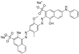 4-Hydroxy-3-[[5-methyl-2-methoxy-4-[(2-sodiosulfo-1-naphthalenyl)azo]phenyl]azo]-7-(phenylamino)naphthalene-2-sulfonic acid sodium salt Structure