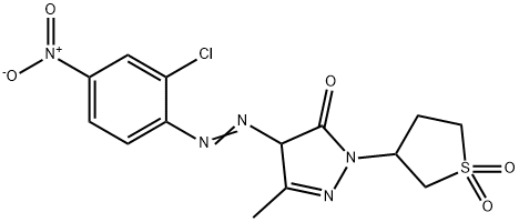 4-[(2-chloro-4-nitrophenyl)azo]-2,4-dihydro-5-methyl-2-(tetrahydro-3-thienyl)-3H-pyrazol-3-one S,S-dioxide Structure