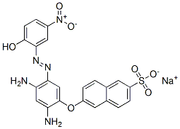 6-[2,4-Diamino-5-[(2-hydroxy-5-nitrophenyl)azo]phenoxy]-2-naphthalenesulfonic acid sodium salt 구조식 이미지