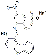 sodium 2-hydroxy-3-[(2-hydroxy-1-dibenzofuryl)azo]-5-nitrobenzenesulphonate  Structure