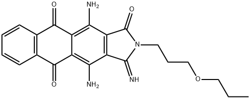 4,11-Diamino-2,3-dihydro-3-imino-2-(3-propoxypropyl)-1H-naphth[2,3-f]isoindole-1,5,10-trione Structure