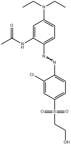 N-[2-[[2-Chloro-4-[(2-hydroxyethyl)sulfonyl]phenyl]azo]-5-(diethylamino)phenyl]acetamide 구조식 이미지