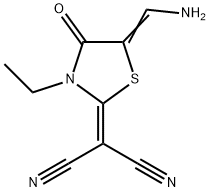 Propanedinitrile, [5-(aminomethylene)-3-ethyl-4-oxo-2-thiazolidinylidene]- (9CI) Structure