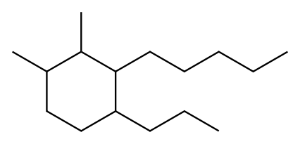 1,2-Dimethyl-3-pentyl-4-propylcyclohexane 구조식 이미지