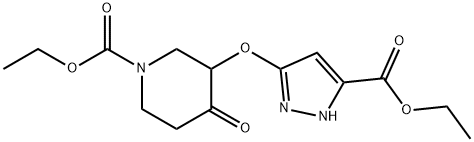 1-Piperidinecarboxylic  acid,  3-[[5-(ethoxycarbonyl)-1H-pyrazol-3-yl]oxy]-4-oxo-,  ethyl  ester Structure