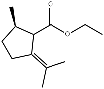 Cyclopentanecarboxylic acid, 2-methyl-5-(1-methylethylidene)-, ethyl ester, (2R)- (9CI) Structure