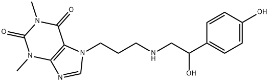 7-[3-[[2-하이드록시-2-(p-하이드록시페닐)에틸]아미노]프로필]테오필린 구조식 이미지