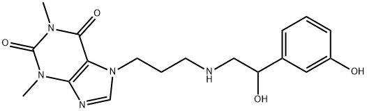 7-[3-[[2-하이드록시-2-(m-하이드록시페닐)에틸]아미노]프로필]테오필린 구조식 이미지