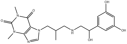 7-[3-[[2-(3,5-Dihydroxyphenyl)-2-hydroxyethyl]amino]-2-methylpropyl]theophyline 구조식 이미지