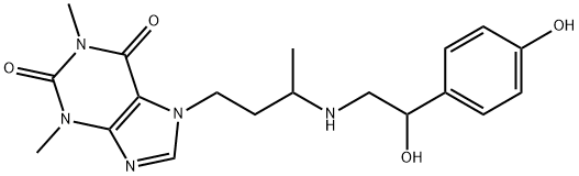 7-[3-[[2-Hydroxy-2-(p-hydroxyphenyl)ethyl]amino]butyl]theophyline 구조식 이미지