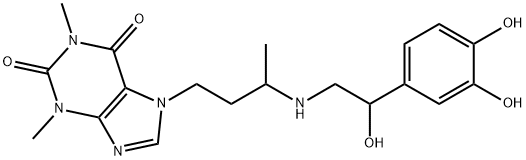 7-[3-[[2-(3,4-Dihydroxyphenyl)-2-hydroxyethyl]amino]butyl]theophyline Structure