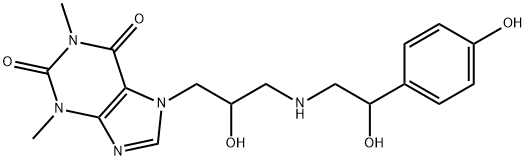 7-[2-Hydroxy-3-[[2-hydroxy-2-(p-hydroxyphenyl)ethyl]amino]propyl]-1,3-dimethyl-1H-purine-2,6(3H,7H)-dione 구조식 이미지