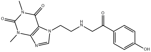 7-[2-[(4-히드록시페닐카르보닐메틸)아미노]에틸]테오필린 구조식 이미지