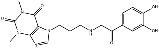 7-[3-[(3,4-Dihydroxyphenylcarbonylmethyl)amino]propyl]theophyline 구조식 이미지