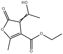 4,5-디하이드로-4-(1-하이드록시에틸리덴)-2-메틸-5-옥소-3-푸란카복실산에틸에스테르 구조식 이미지