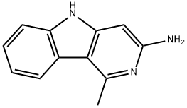 3-아미노-1-메틸-5H-피리도(4,3-B)인돌 구조식 이미지
