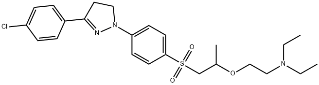 2-[2-[[4-[3-(4-chlorophenyl)-4,5-dihydro-1H-pyrazol-1-yl]phenyl]sulphonyl]-1-methylethoxy]ethyl(diethyl)amine 구조식 이미지