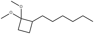 Cyclobutane, 2-hexyl-1,1-dimethoxy- (9CI) Structure