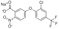 5-(2-Chloro-4-(trifluoro-methyl)phenoxy)-2-nitro-benzoic acid sodium salt 구조식 이미지