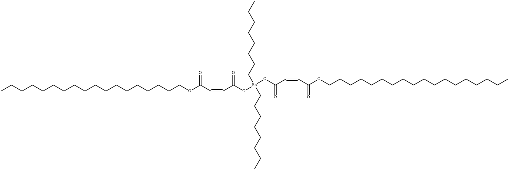 octadecyl (Z,Z)-6,6-dioctyl-4,8,11-trioxo-5,7,12-trioxa-6-stannatriaconta-2,9-dienoate 구조식 이미지