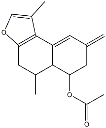 (-)-4,5,5a,6,7,8-Hexahydro-1,5-dimethyl-8-methylenenaphtho[2,1-b]furan-6-ol acetate Structure