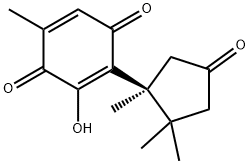 3-Hydroxy-5-methyl-2-[(S)-1,2,2-trimethyl-4-oxocyclopentyl]-2,5-cyclohexadiene-1,4-dione Structure