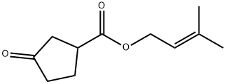 Cyclopentanecarboxylic acid, 3-oxo-, 3-methyl-2-butenyl ester (9CI) Structure