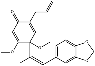 4-[(Z)-2-(1,3-Benzodioxol-5-yl)-1-methylvinyl]-4,5-dimethoxy-2-(2-propenyl)-2,5-cyclohexadien-1-one 구조식 이미지