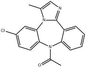 9-Acetyl-6-chloro-3-methyl-9H-dibenz[b,f]imidazo[1,2-d][1,4]diazepine 구조식 이미지