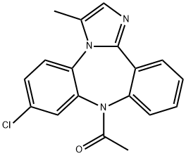 9-Acetyl-7-chloro-3-methyl-9H-dibenz[b,f]imidazo[1,2-d][1,4]diazepine 구조식 이미지