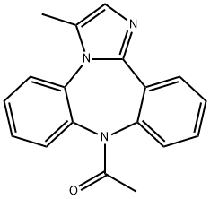 9-Acetyl-3-methyl-9H-dibenz[b,f]imidazo[1,2-d][1,4]diazepine 구조식 이미지