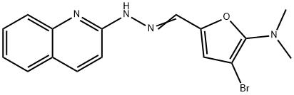 2-푸란카르복스알데히드,4-브로모-5-(디메틸아미노)-,2-퀴놀리닐히드라존(9CI) 구조식 이미지