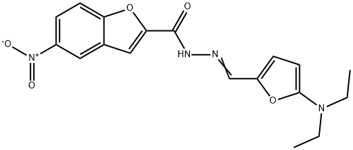 2-Benzofurancarboxylic  acid,  5-nitro-,  [[5-(diethylamino)-2-furanyl]methylene]hydrazide  (9CI) Structure