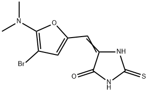 4-Imidazolidinone,  5-[[4-bromo-5-(dimethylamino)-2-furanyl]methylene]-2-thioxo- Structure
