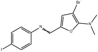 2-Furanamine,  3-bromo-5-[[(4-iodophenyl)imino]methyl]-N,N-dimethyl- Structure
