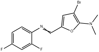 2-Furanamine,  3-bromo-5-[[(2,4-difluorophenyl)imino]methyl]-N,N-dimethyl- 구조식 이미지